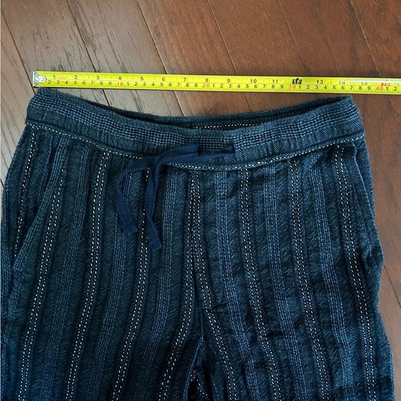 Zara Navy Striped Shorts Size M draw string pockets - Picture 6 of 10